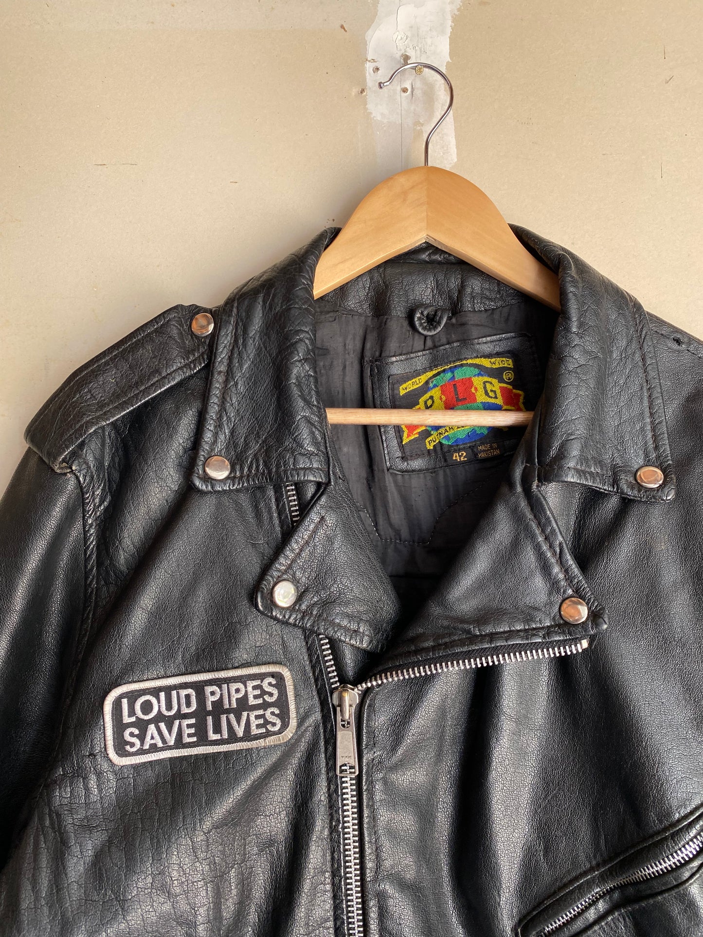 1970s Biker Leather Jacket | L