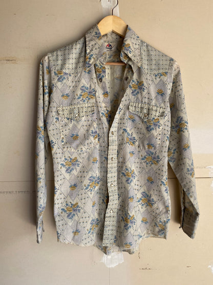 1970s Floral Wrangler Western Button Up | S