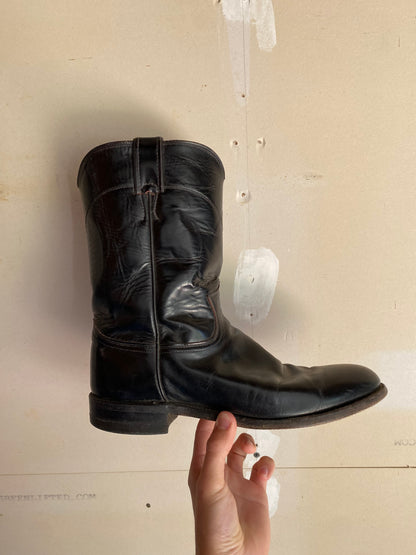 1980s Justin Black Boots | 9.5