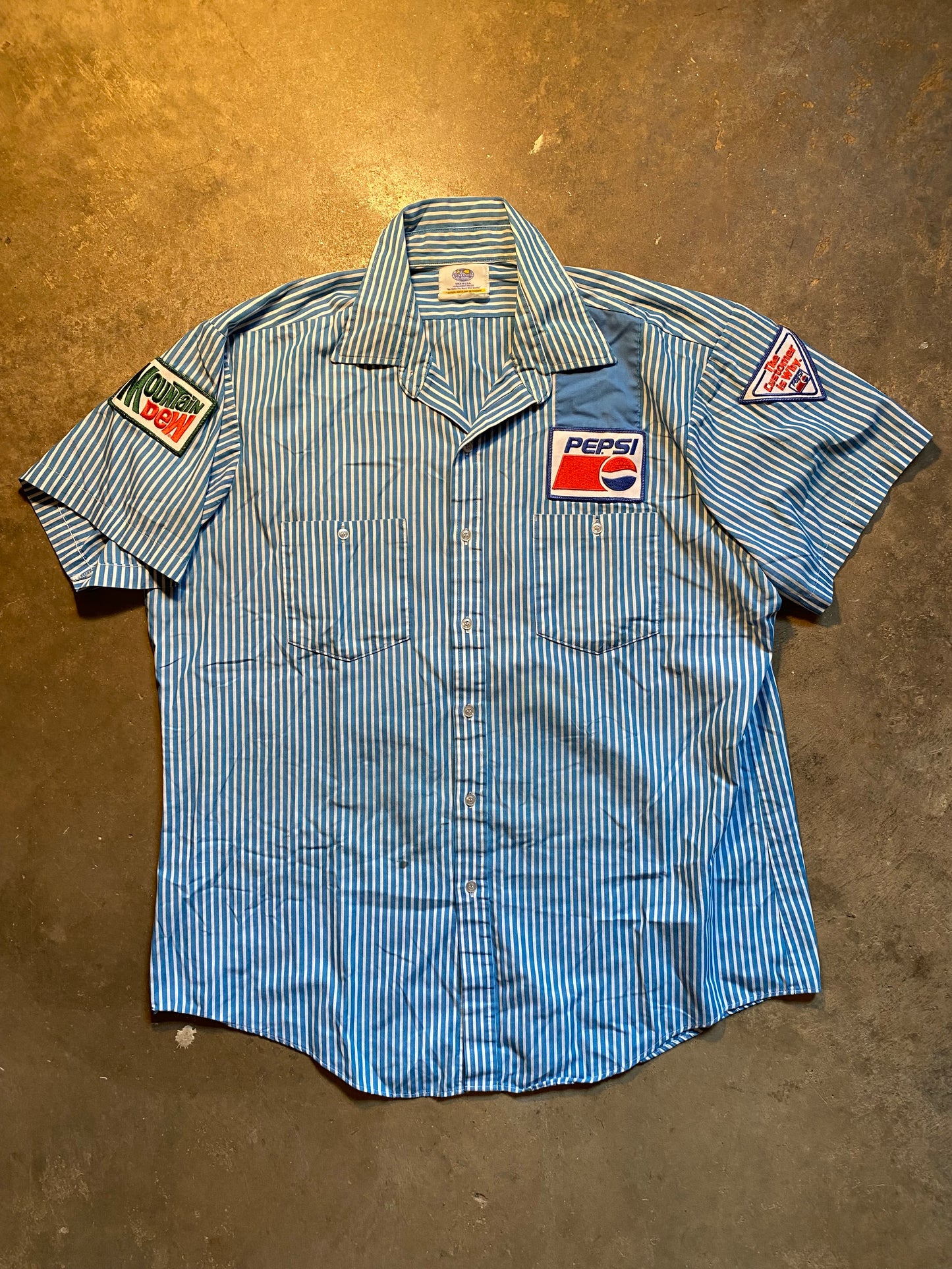 Vintage 80S Pepsi Camp Collar Shirt | XL