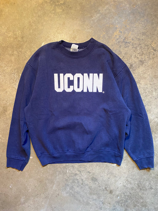 Vintage 90S Uconn Crewneck | L