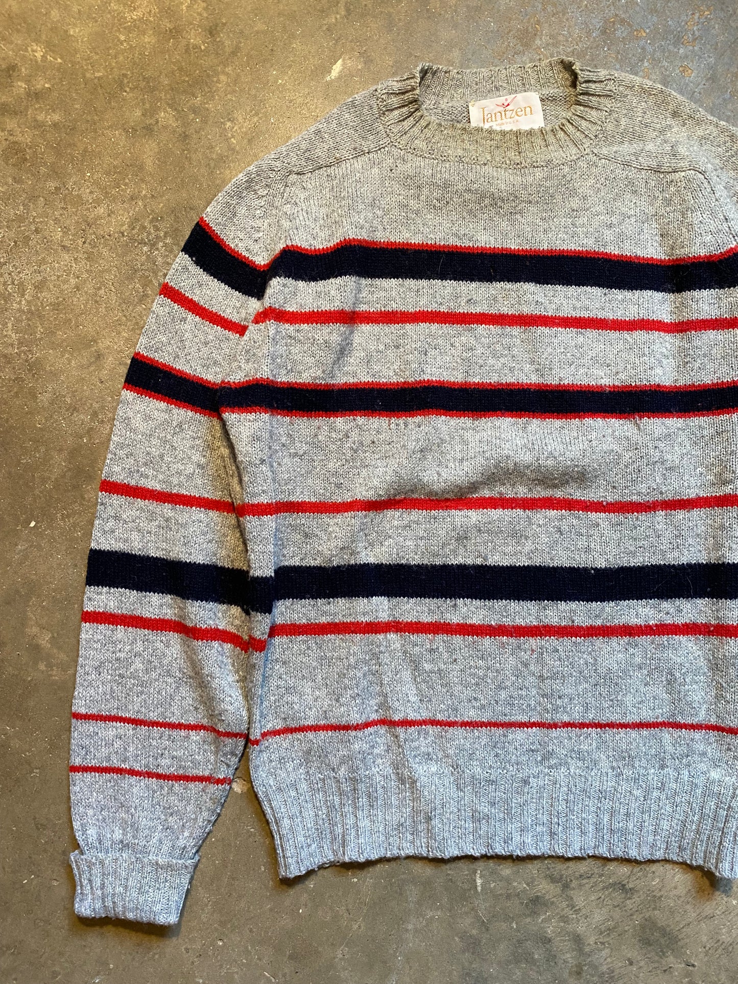 Vintage 70S Striped Sweater | L