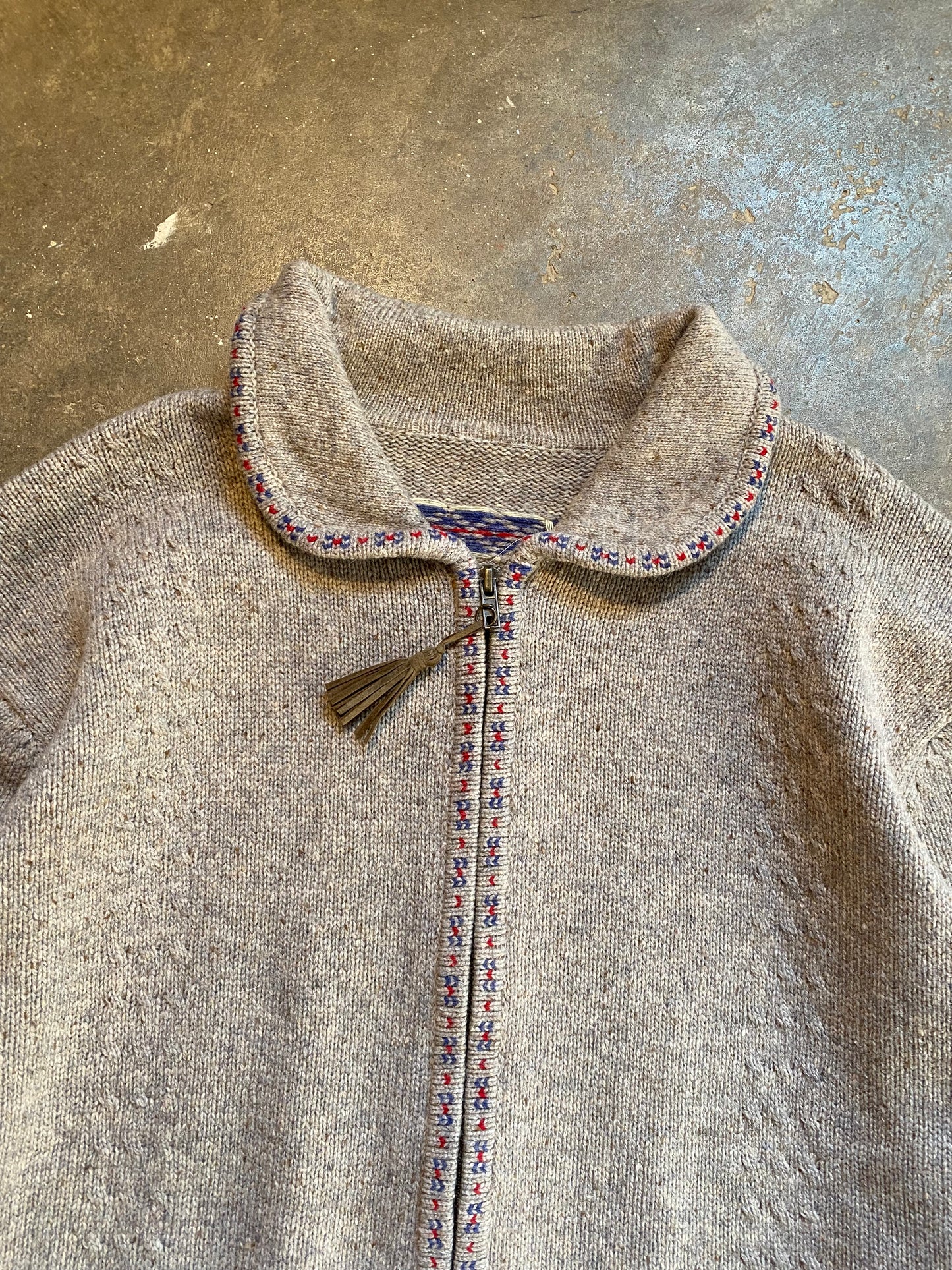 Vintage 80S Zip Up Sweater | M