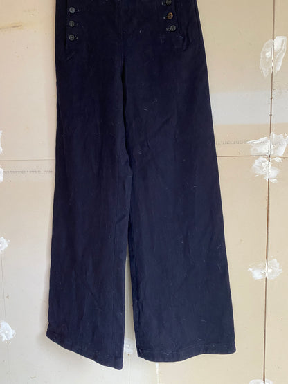 1970S Wool Navy Flared Pants | 31