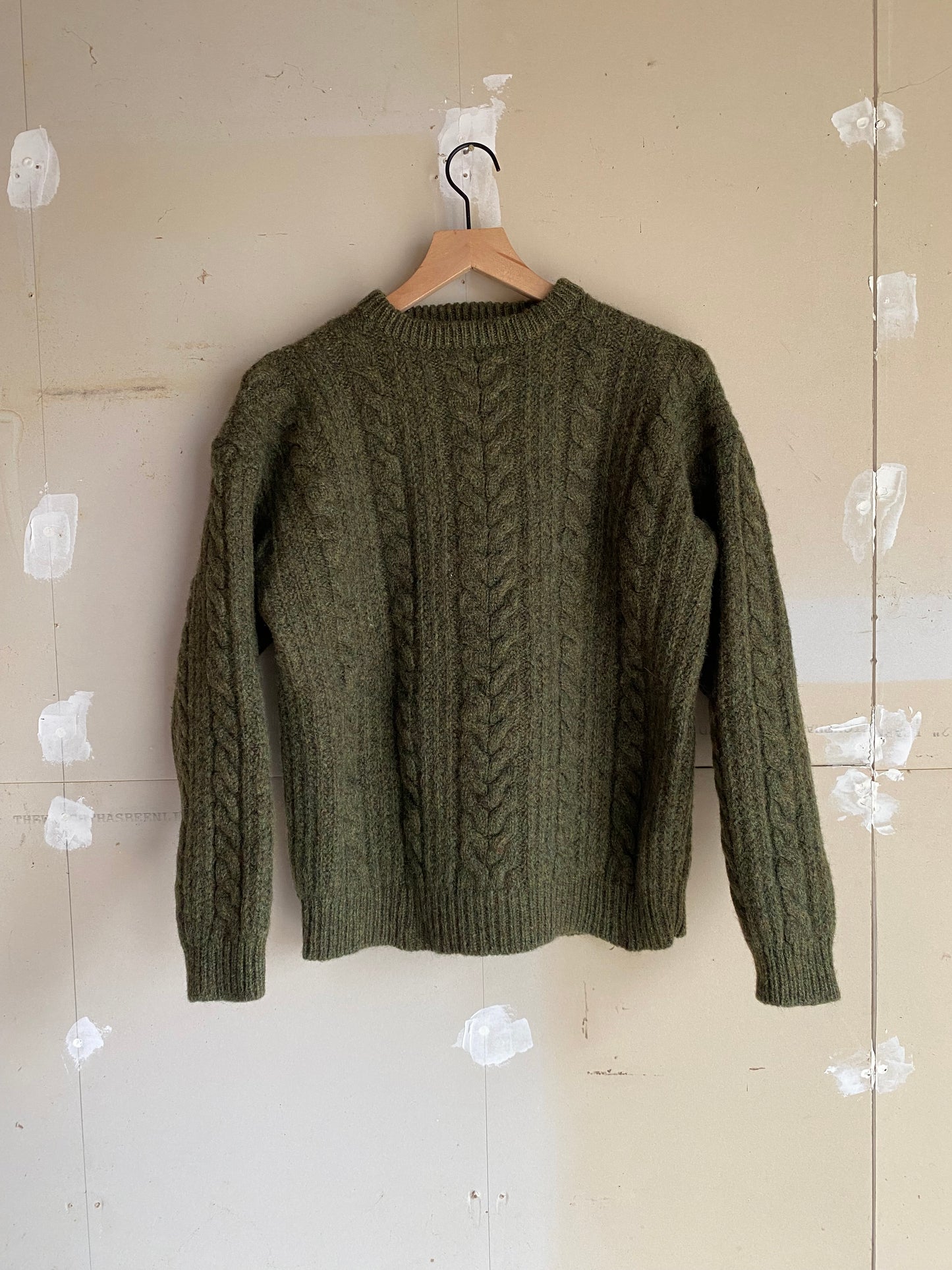 1990S Olive Cable Knit | L