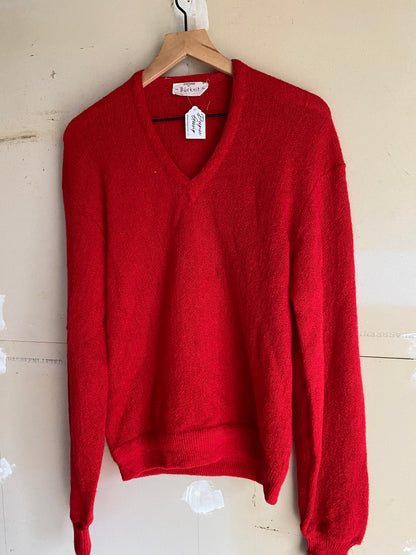 1970S Red Knit Top | L