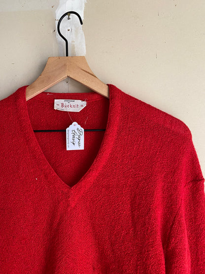 1970S Red Knit Top | L