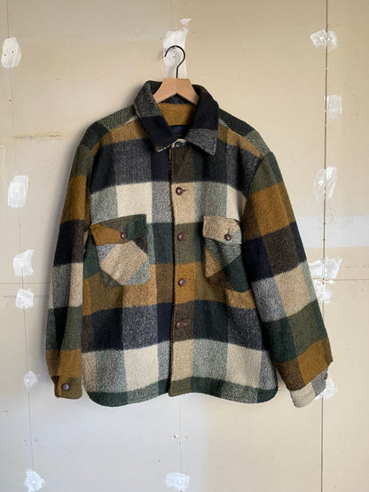 1970S Wool Plaid Jacket | L