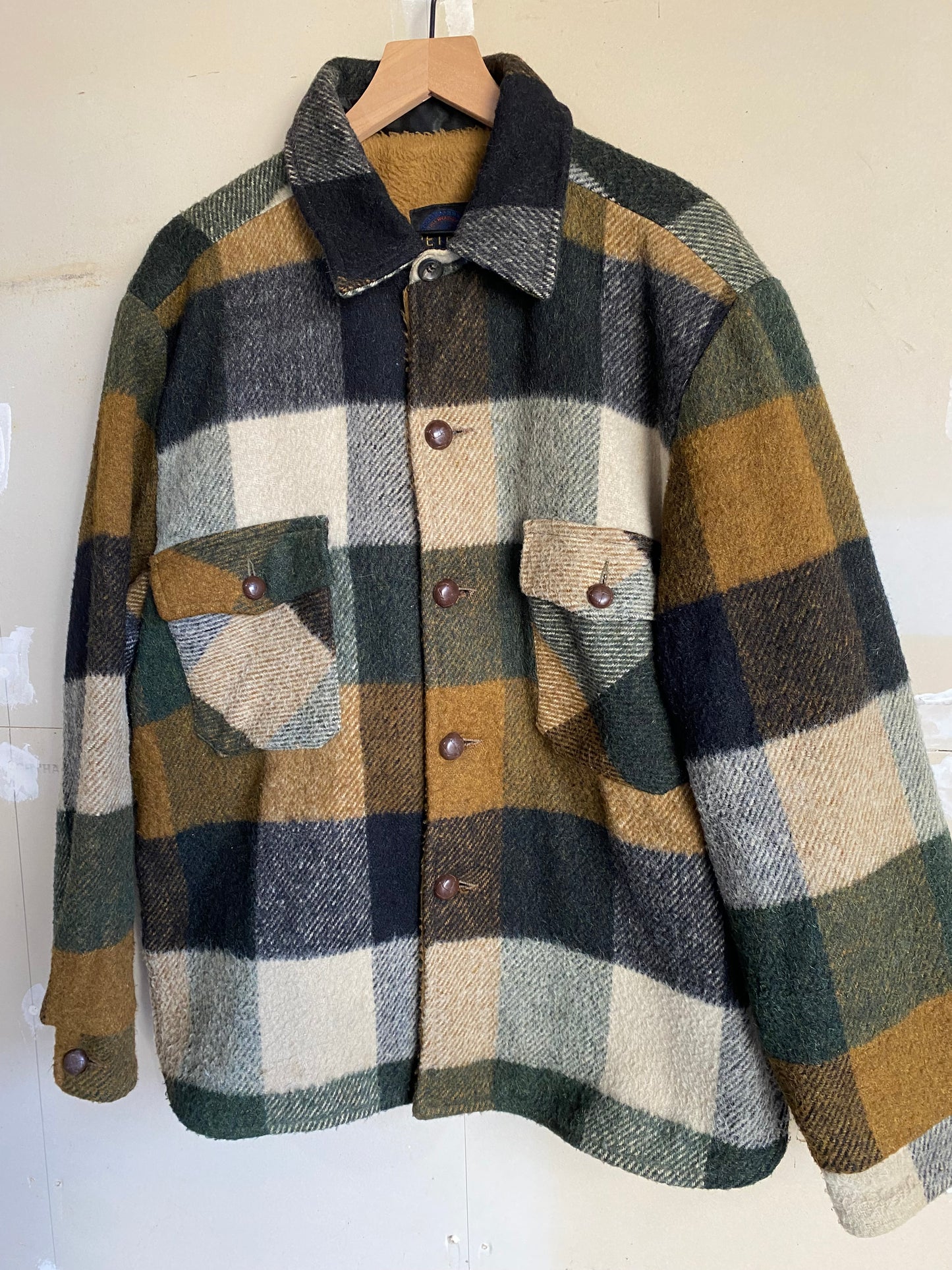 1970S Wool Plaid Jacket | L