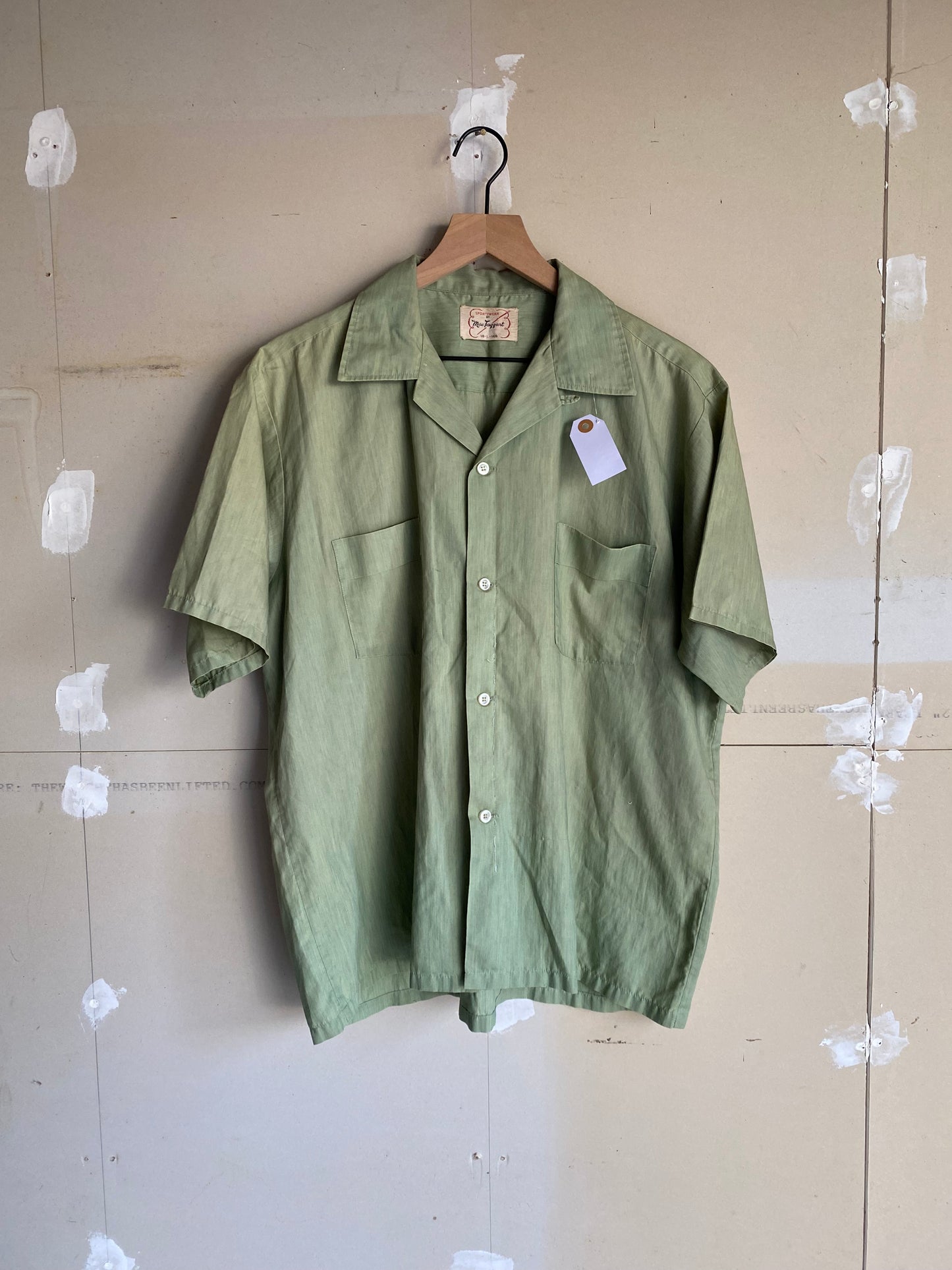 1950S Olive Loop Collar Shirt | L