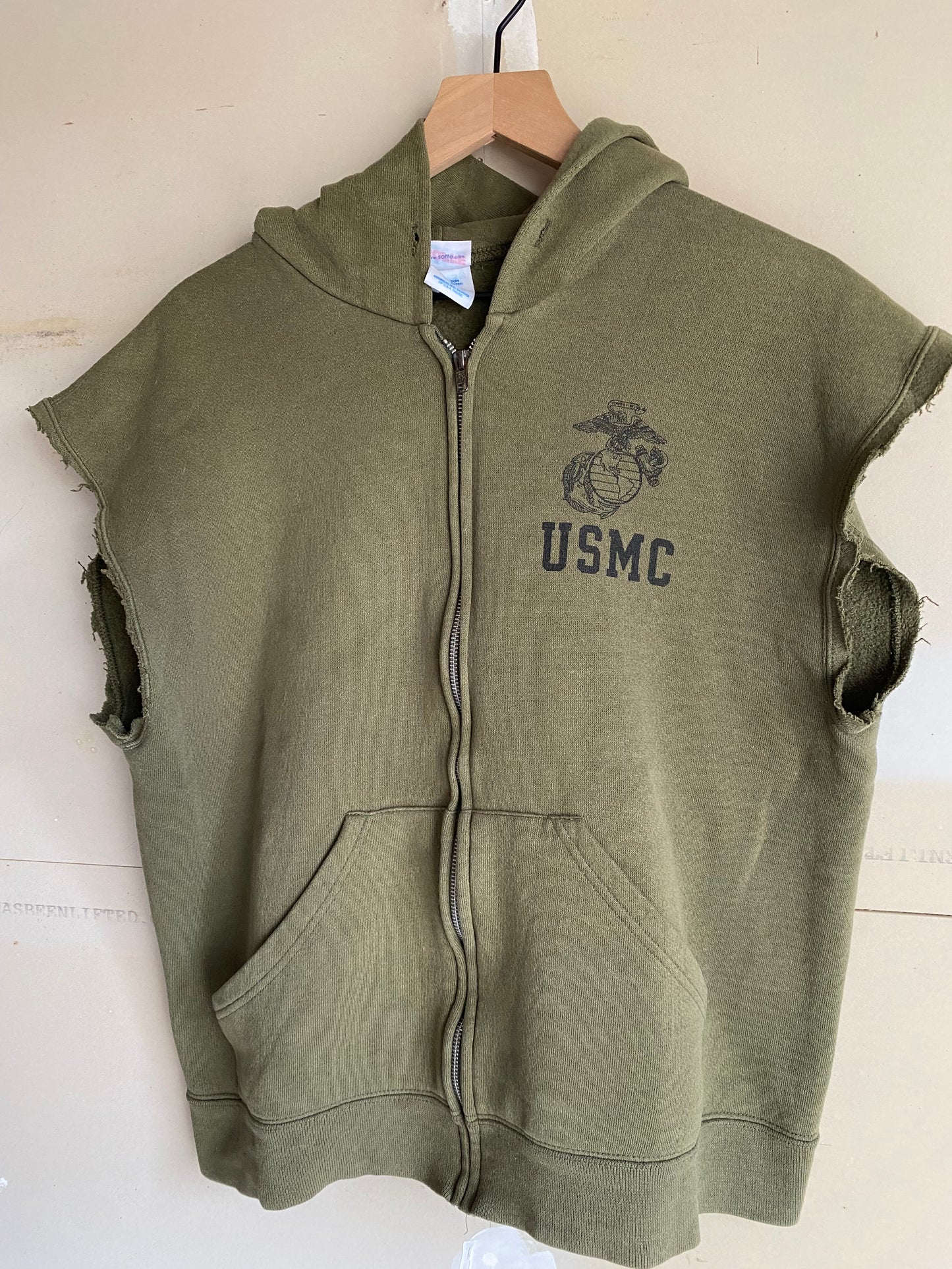 1990S USMC Chopped Hoodie | L
