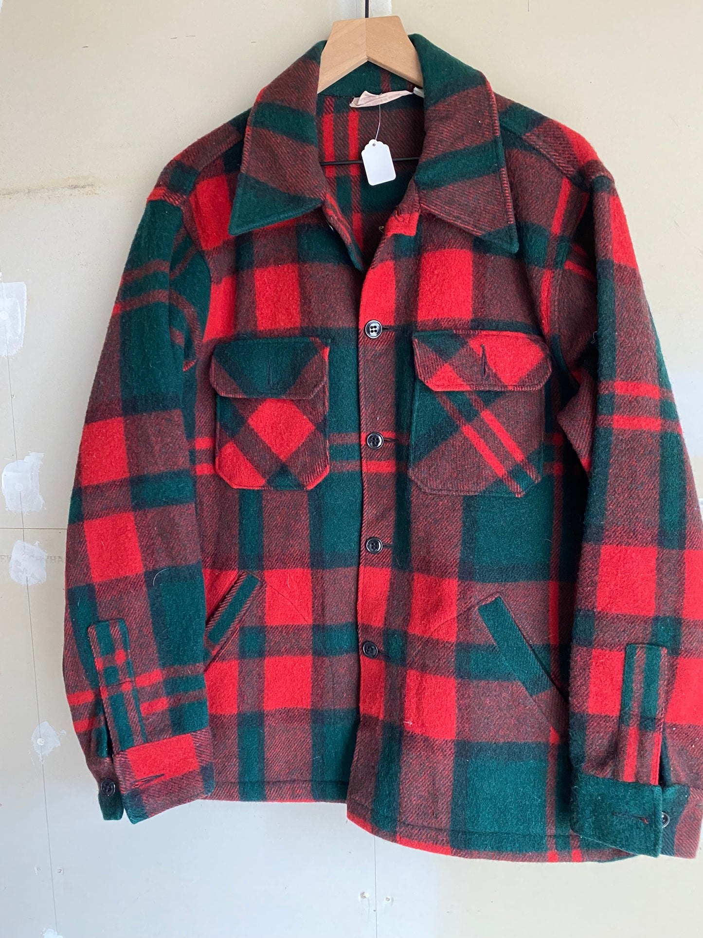 1970S Plaid Wool Jacket | L