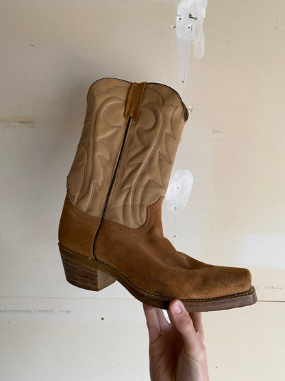 1970s Suede Cowboy Boots | 9.5