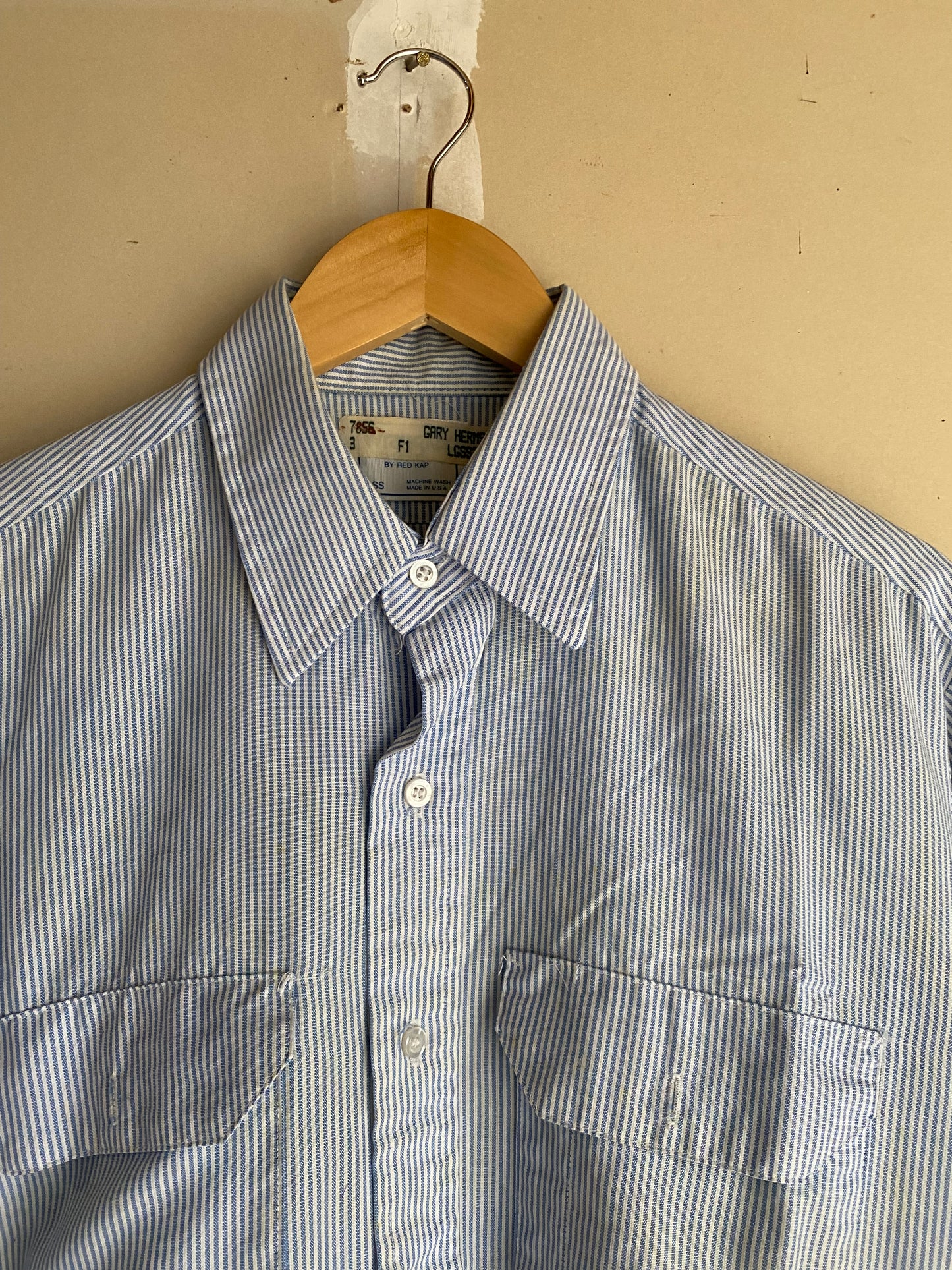 1990s Boxy Striped Work Shirt | L