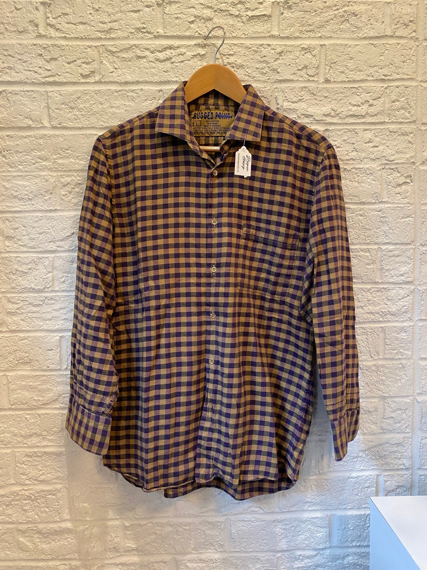 Vintage 80S Purple Checkered Shirt | L