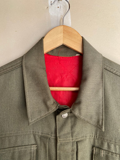 1970s Olive Denim Jacket | L