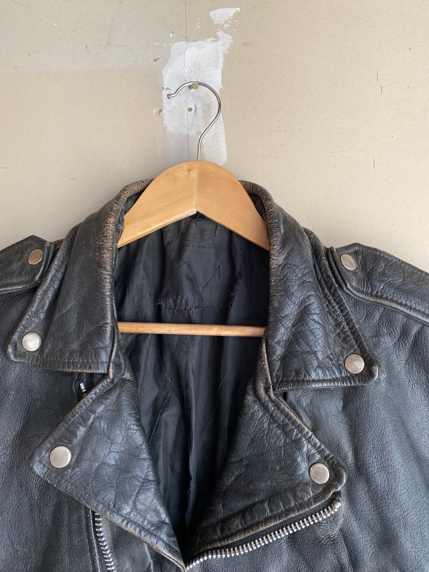 1980s Biker Leather Jacket | M