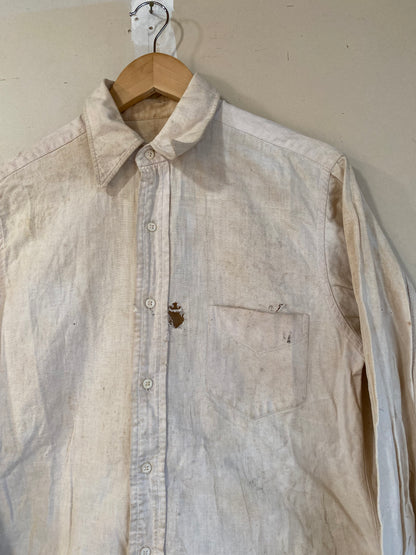1950s White Work Shirt | L