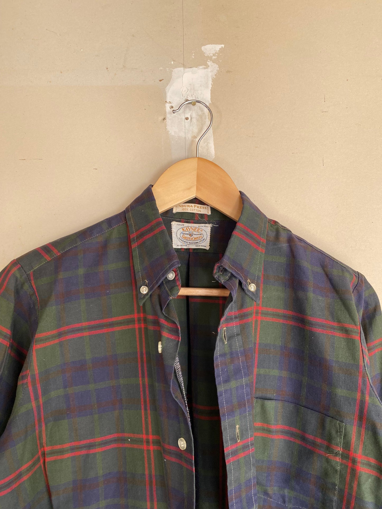 1970s Plaid Shirt | M