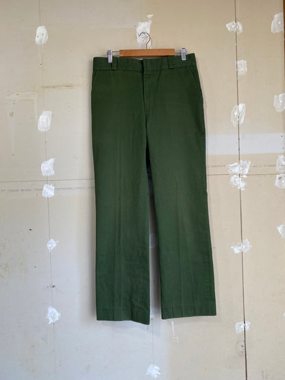 1980s Pine Green Straight Leg Pants | 34