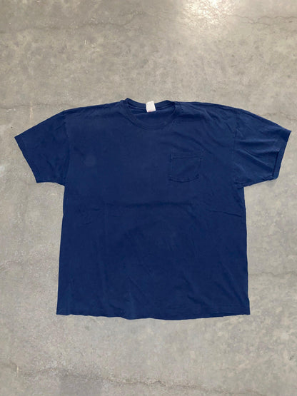 Vintage 90S Navy Pocket Tee | XL