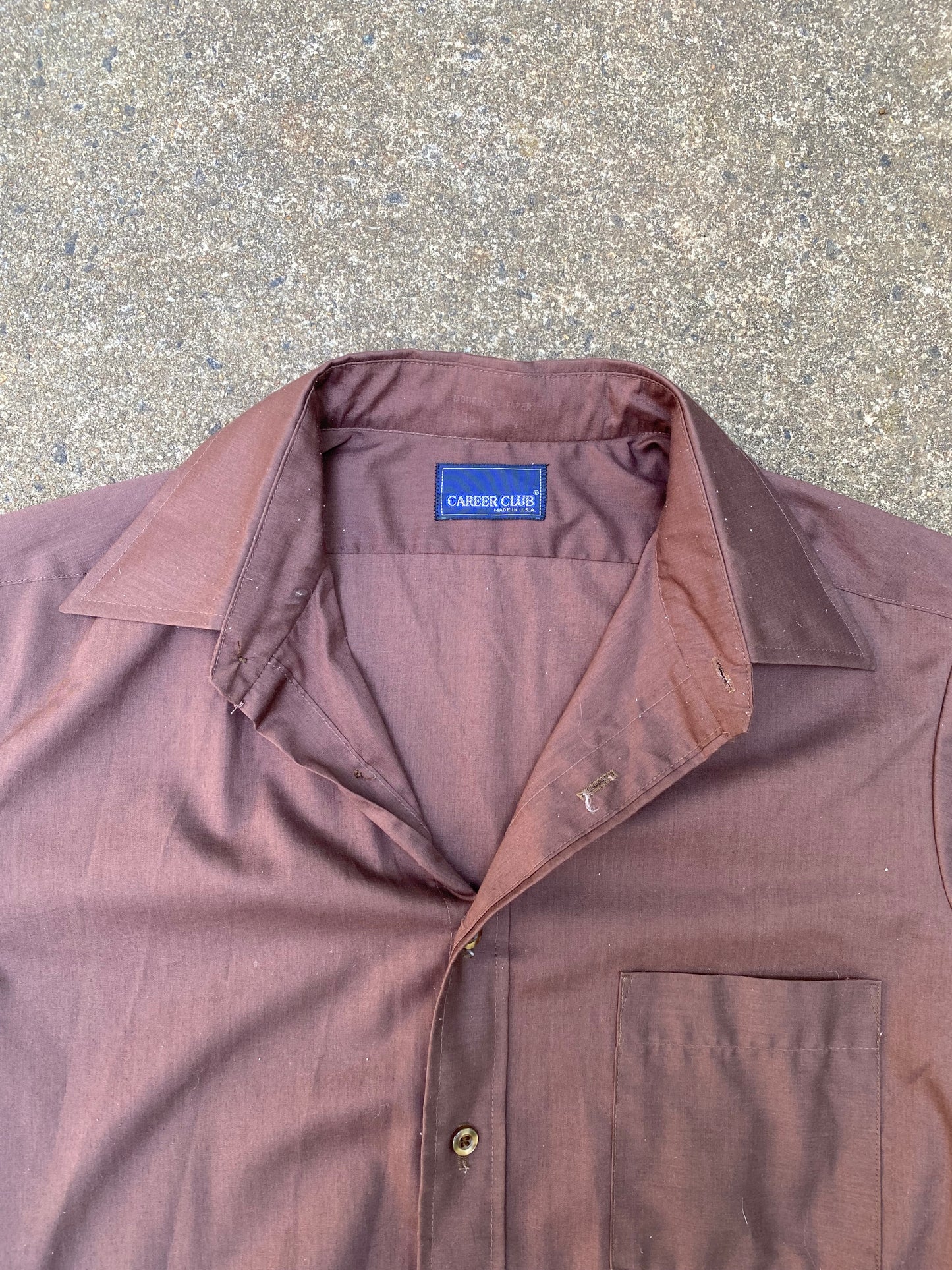 Vintage 80S Brown Button Up | L