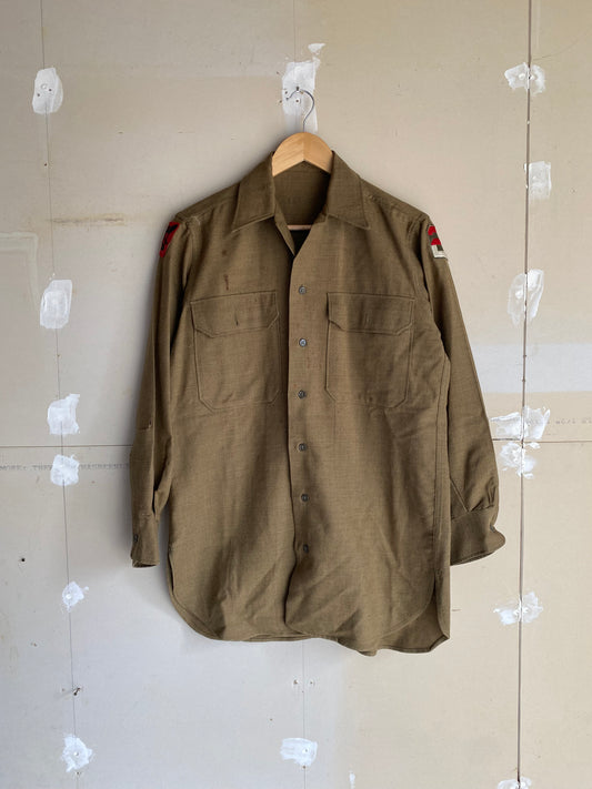 1970s Wool Fatigue Shirt | L