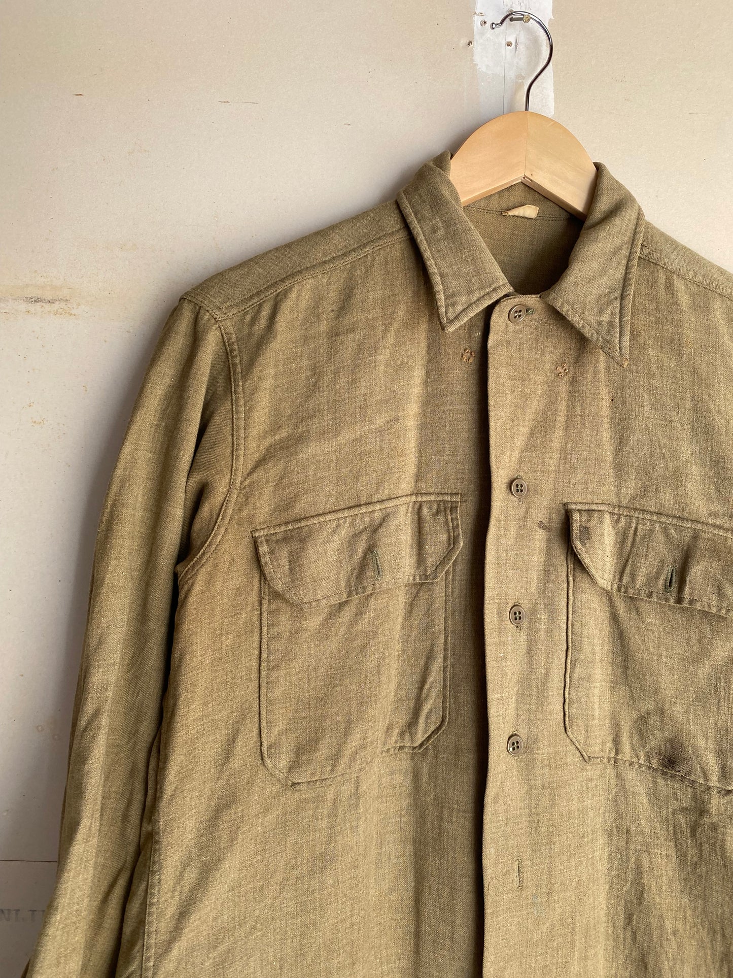 1960s Wool Military Shirt | M