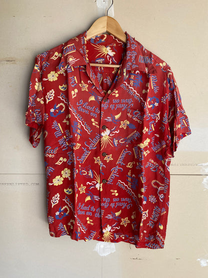 1960s Faded Aloha Shirt | L