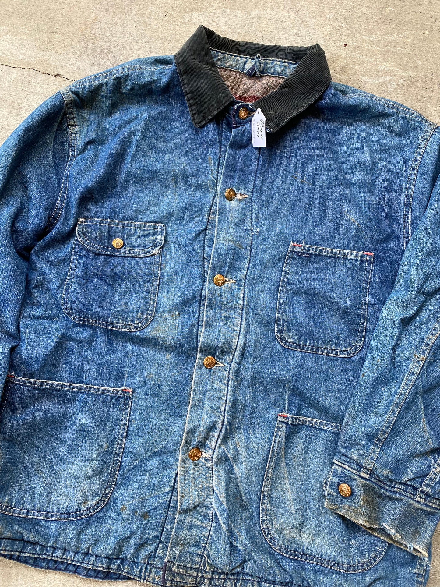 Vintage 80S Denim Chore Jacket | XL