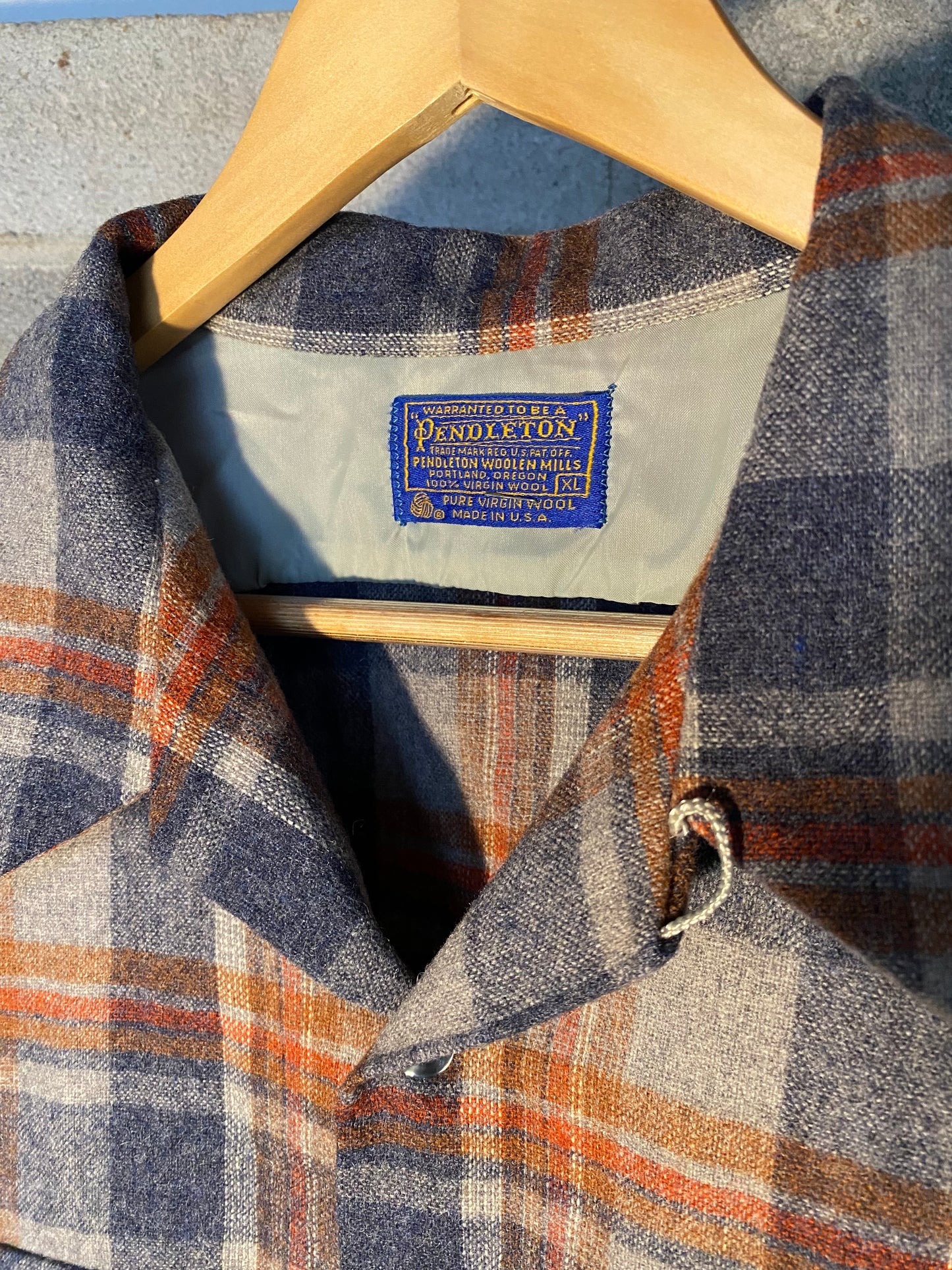 1970S Loop Collar Pendleton Flannel | XL