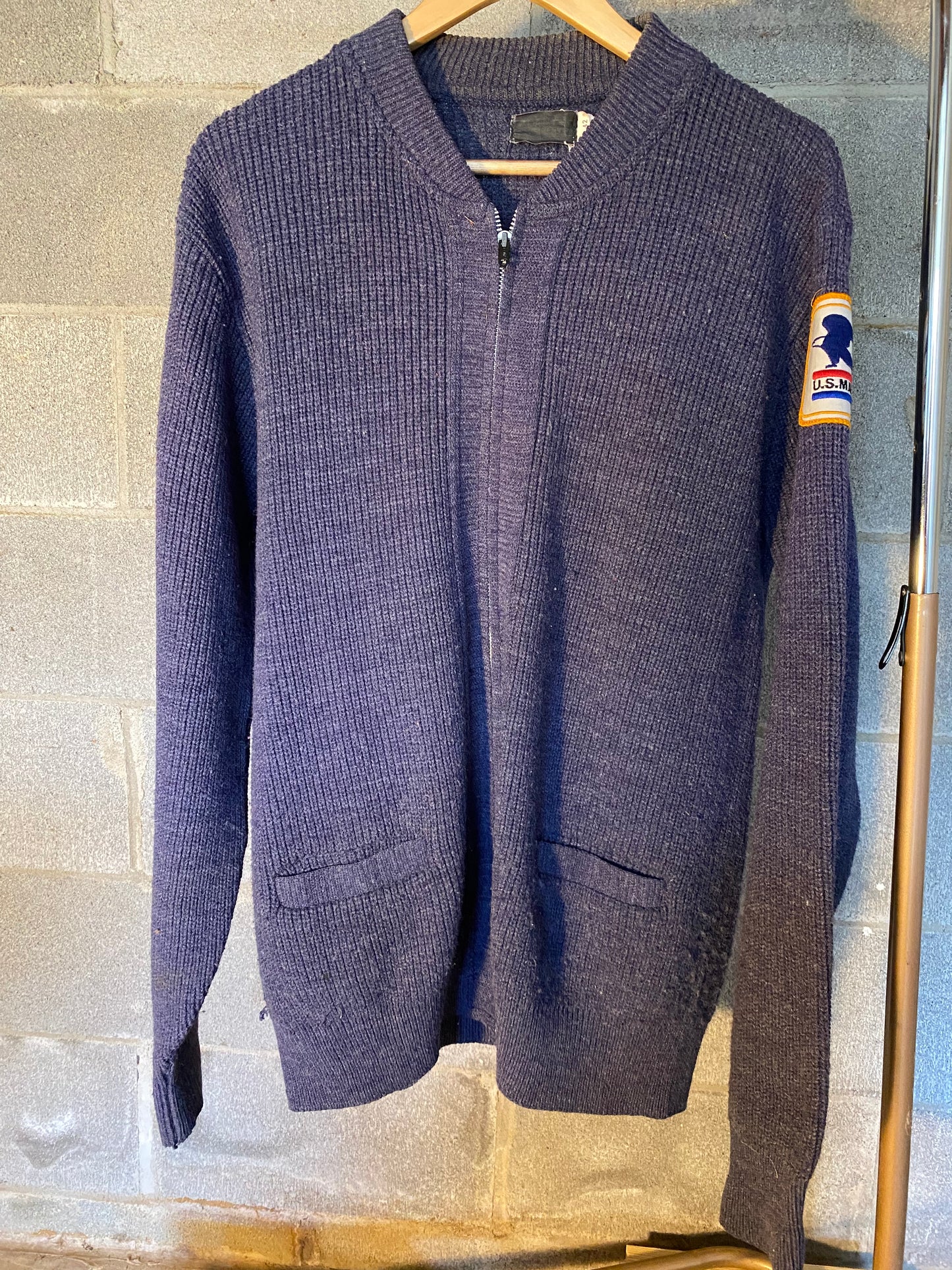 1970S Chunky Knit Zip Sweater | XL