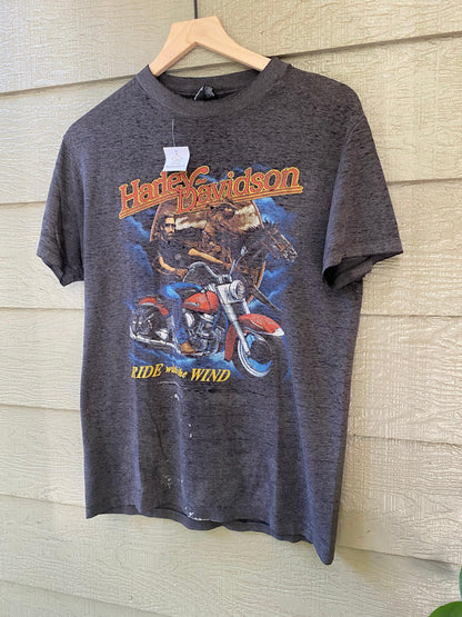 Vintage 80S 3D Emblem Harley Tee | M