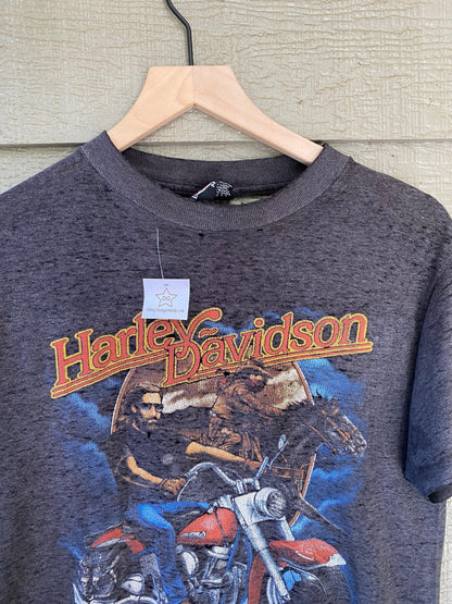 Vintage 80S 3D Emblem Harley Tee | M