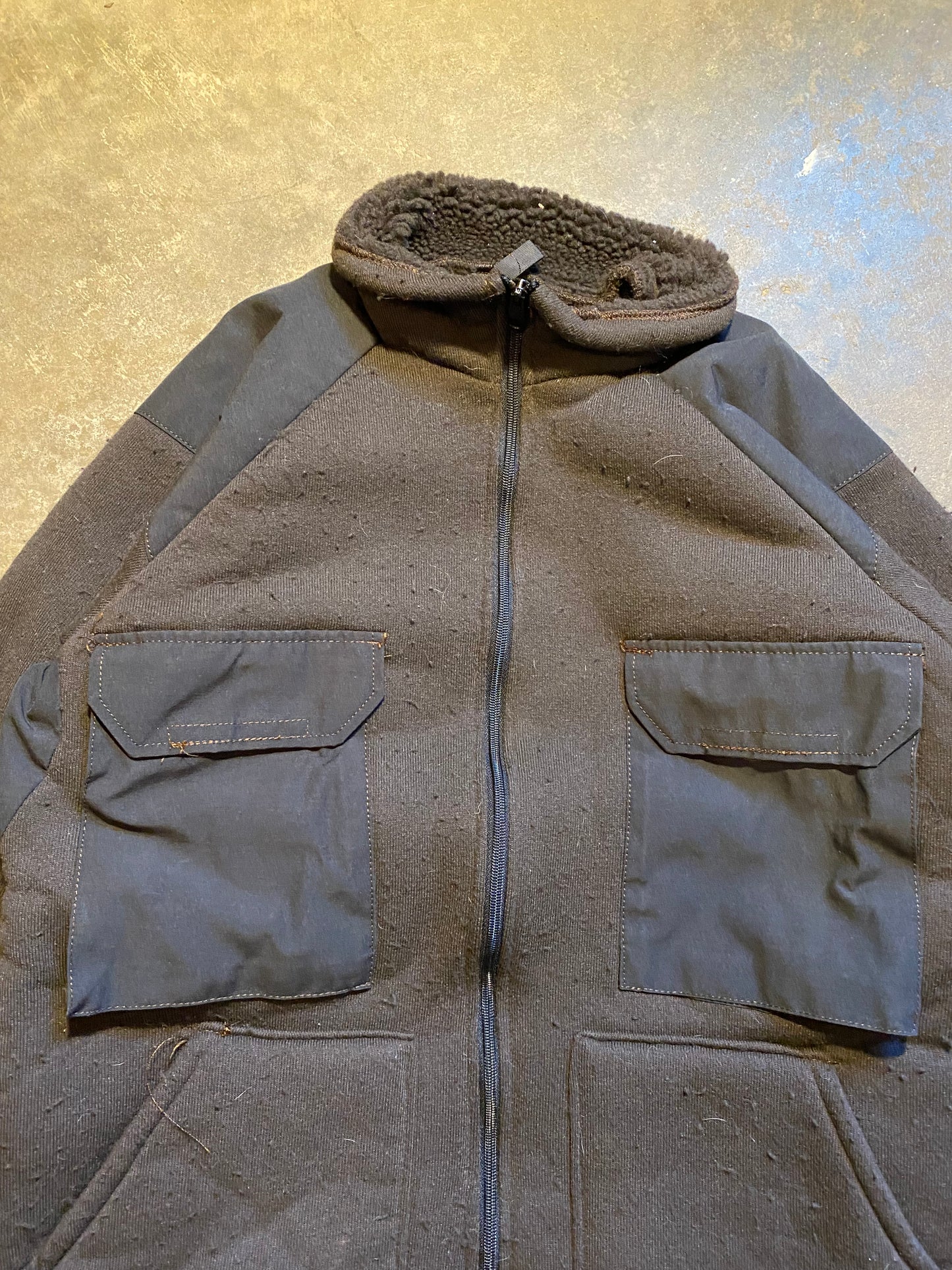 Vintage 90S Military Brown Fleece | L